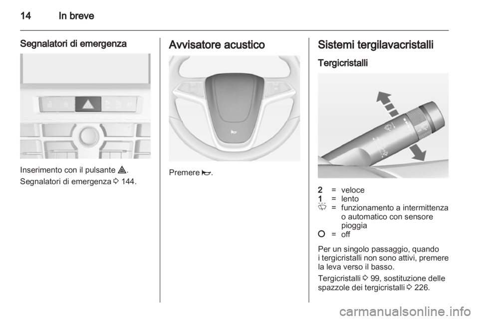 OPEL ZAFIRA TOURER 2012  Manuale di uso e manutenzione (in Italian) 
