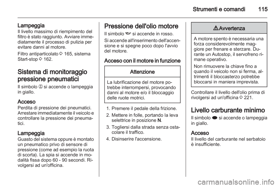 OPEL ZAFIRA TOURER 2012.5  Manuale di uso e manutenzione (in Italian) 