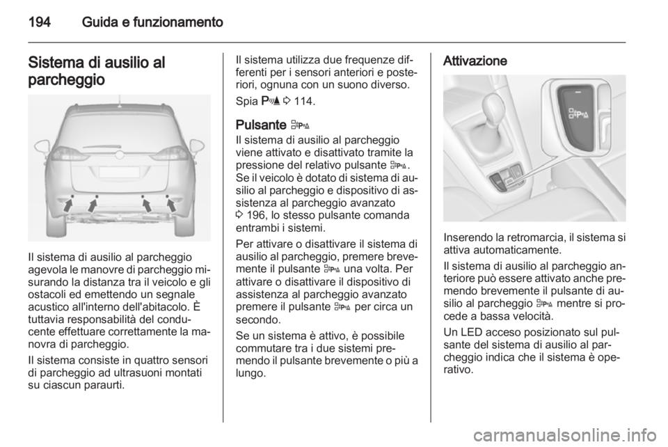 OPEL ZAFIRA TOURER 2012.5  Manuale di uso e manutenzione (in Italian) 
