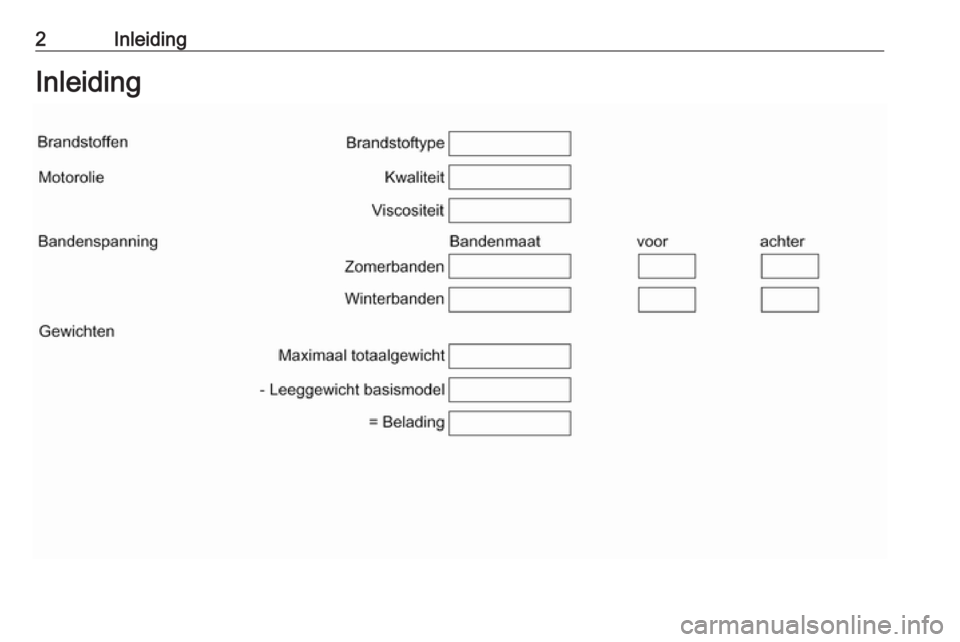 OPEL COMBO E 2019.75  Gebruikershandleiding (in Dutch) 2InleidingInleiding 