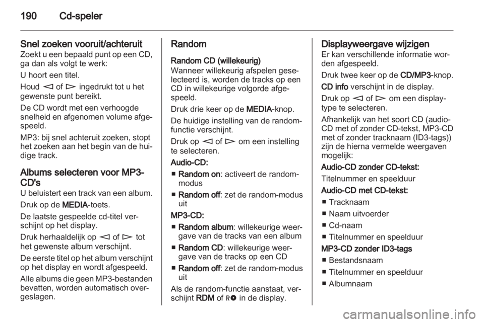 OPEL CORSA 2013  Handleiding Infotainment (in Dutch) 