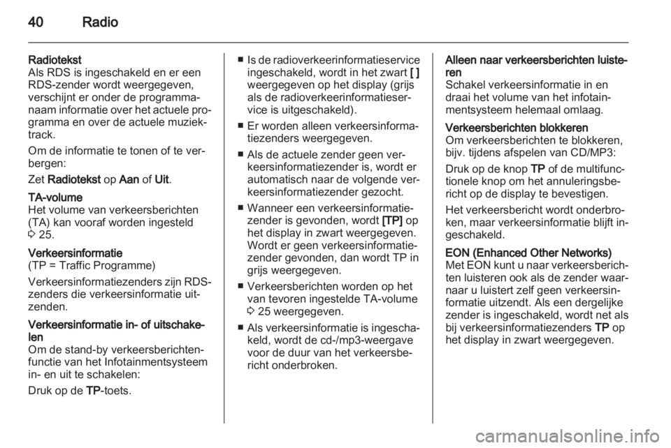 OPEL MERIVA 2013  Handleiding Infotainment (in Dutch) 