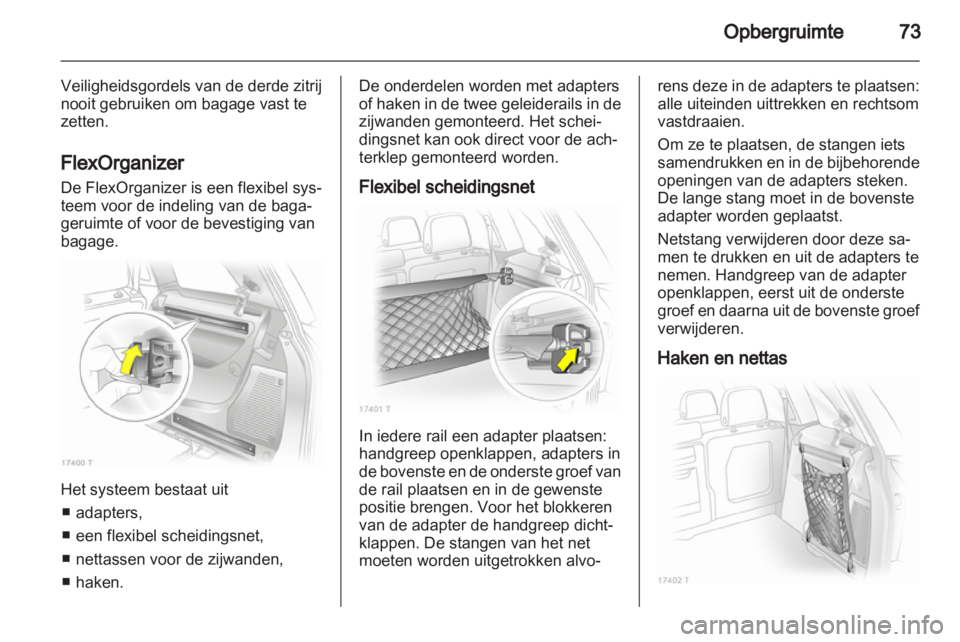 OPEL ZAFIRA 2010.5  Gebruikershandleiding (in Dutch) 