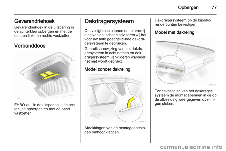 OPEL ZAFIRA 2012  Gebruikershandleiding (in Dutch) 