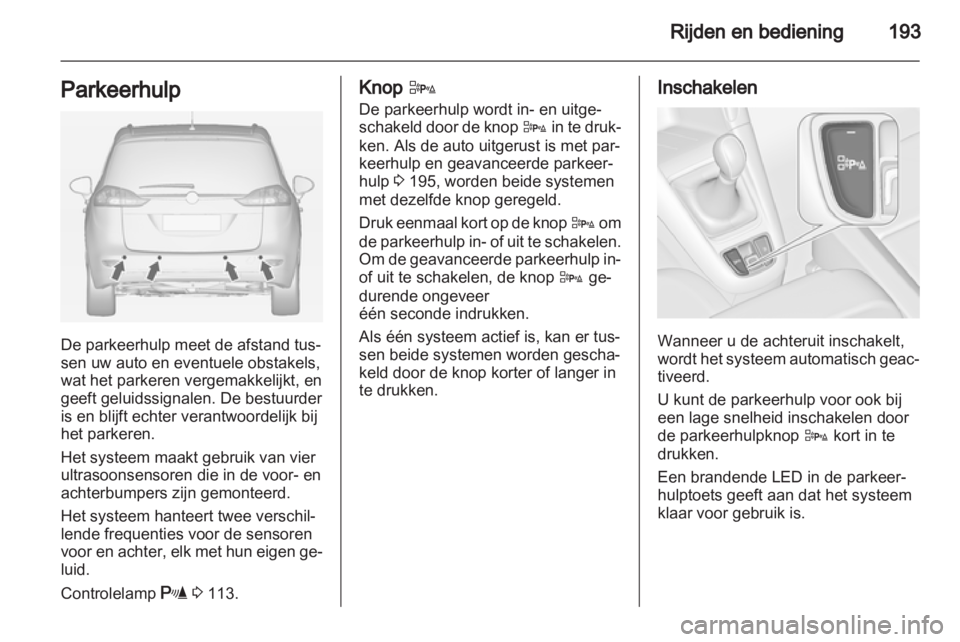 OPEL ZAFIRA TOURER 2013  Gebruikershandleiding (in Dutch) 