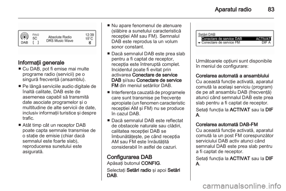 OPEL ADAM 2013.5  Manual pentru sistemul Infotainment (in Romanian) 