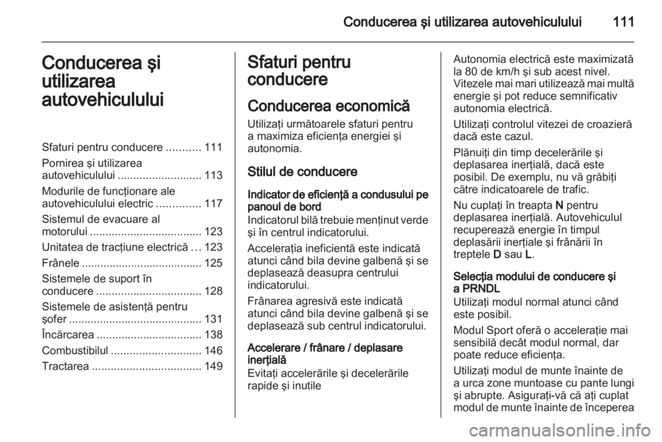 OPEL AMPERA 2012  Manual de utilizare (in Romanian) 