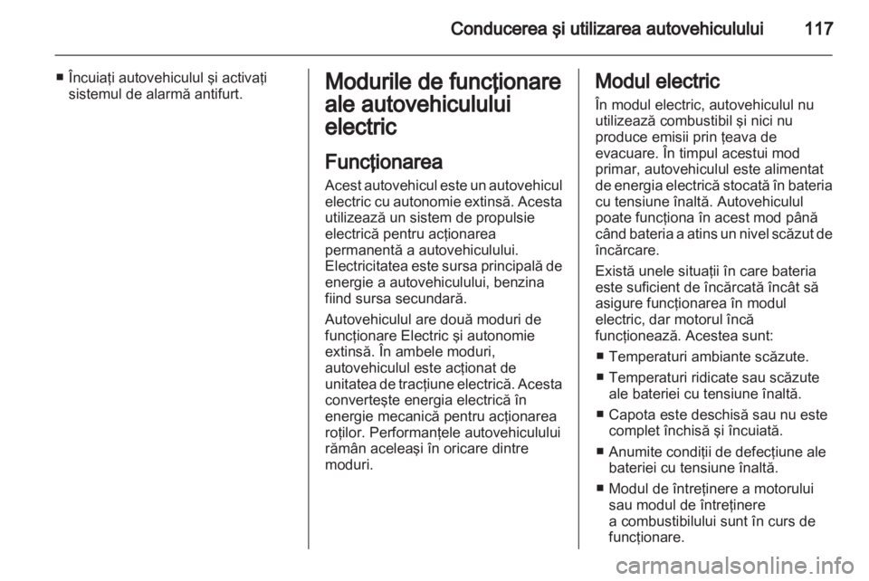 OPEL AMPERA 2012  Manual de utilizare (in Romanian) 