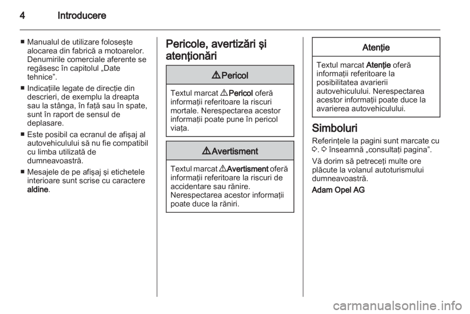 OPEL AMPERA 2012  Manual de utilizare (in Romanian) 