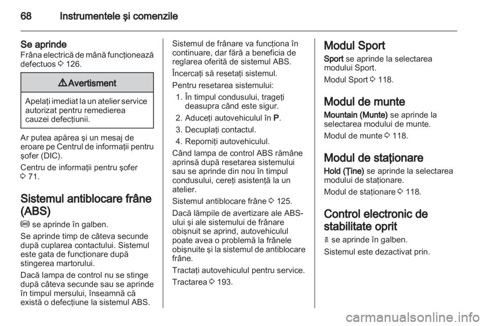 OPEL AMPERA 2012  Manual de utilizare (in Romanian) 