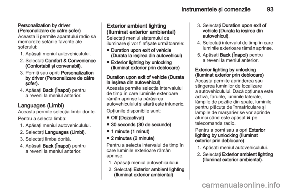 OPEL AMPERA 2012  Manual de utilizare (in Romanian) 