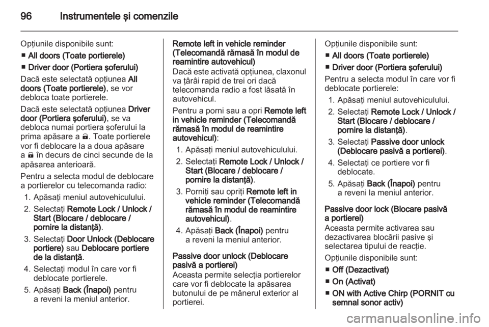OPEL AMPERA 2012  Manual de utilizare (in Romanian) 