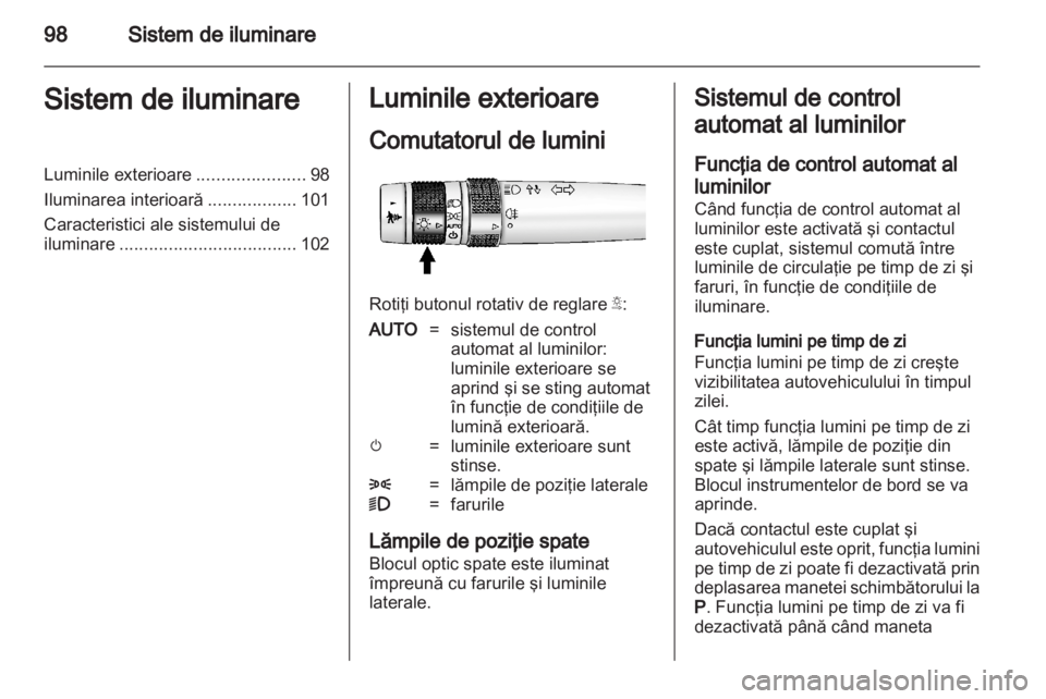 OPEL AMPERA 2012  Manual de utilizare (in Romanian) 