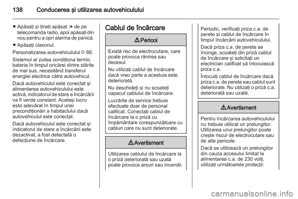 OPEL AMPERA 2012.5  Manual de utilizare (in Romanian) 