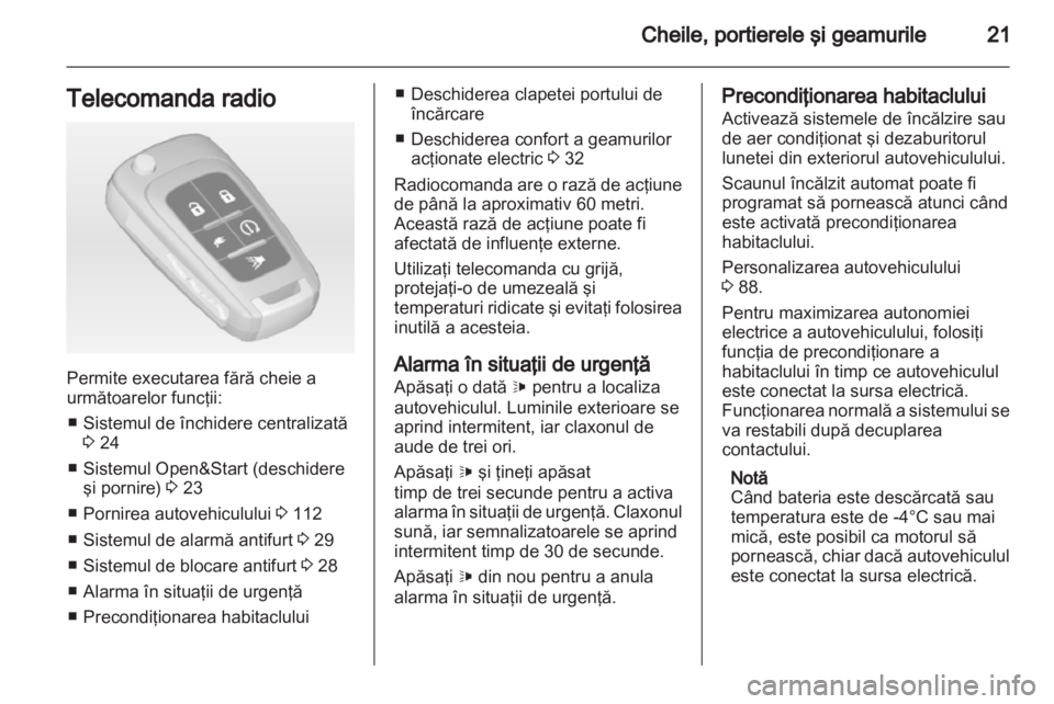 OPEL AMPERA 2012.5  Manual de utilizare (in Romanian) 