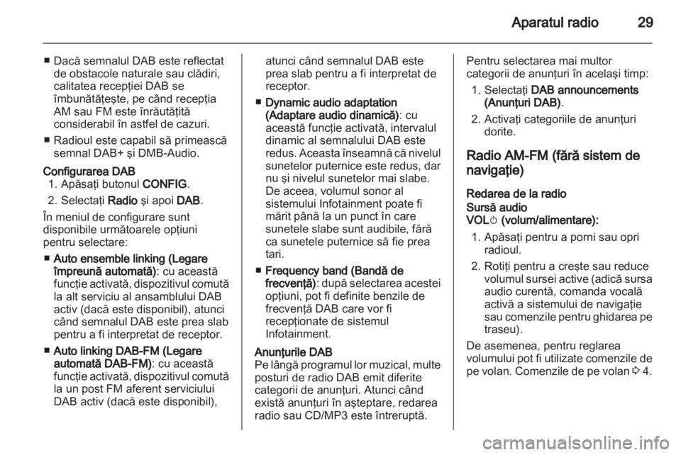 OPEL AMPERA 2013  Manual pentru sistemul Infotainment (in Romanian) 