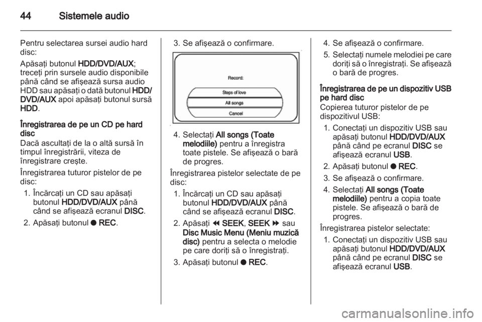 OPEL AMPERA 2013  Manual pentru sistemul Infotainment (in Romanian) 