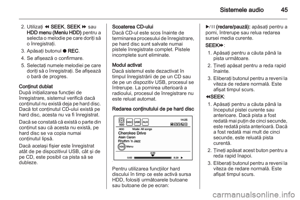 OPEL AMPERA 2013  Manual pentru sistemul Infotainment (in Romanian) 