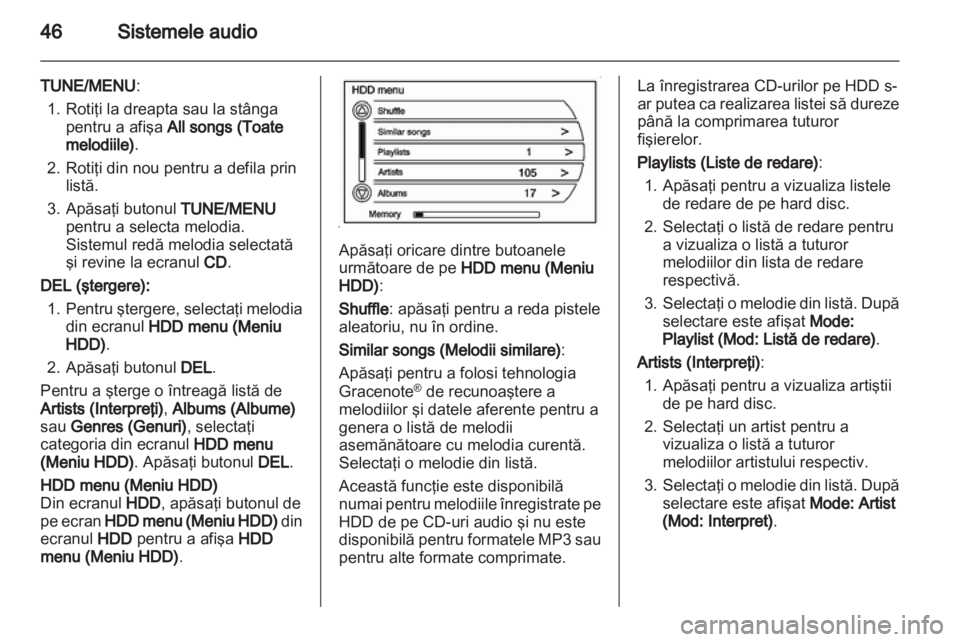 OPEL AMPERA 2013  Manual pentru sistemul Infotainment (in Romanian) 