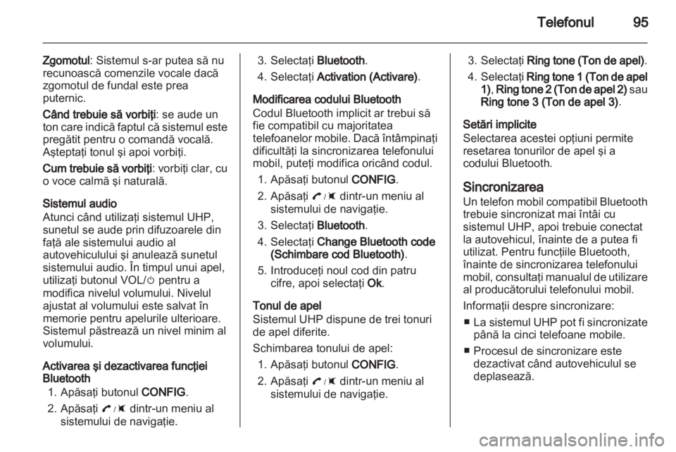 OPEL AMPERA 2013  Manual pentru sistemul Infotainment (in Romanian) 