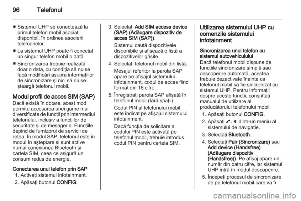 OPEL AMPERA 2013  Manual pentru sistemul Infotainment (in Romanian) 