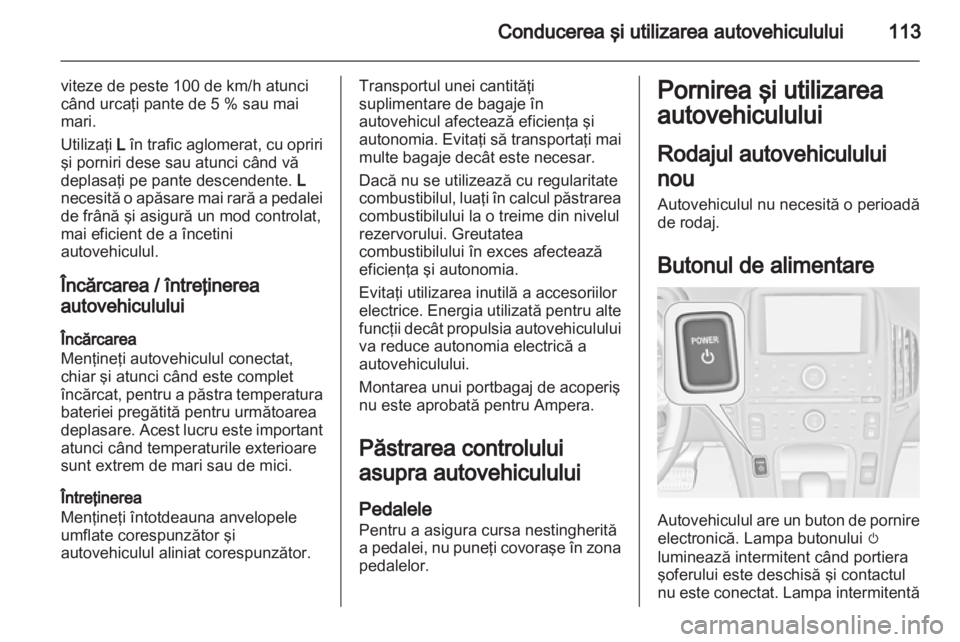 OPEL AMPERA 2013  Manual de utilizare (in Romanian) 