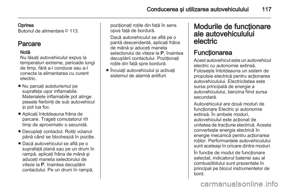 OPEL AMPERA 2013  Manual de utilizare (in Romanian) 