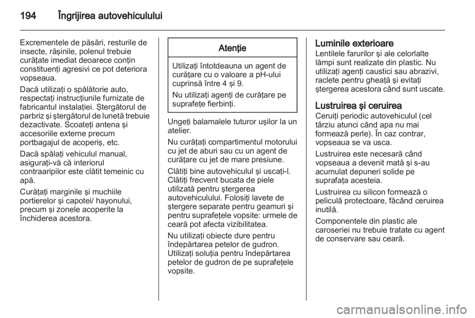 OPEL AMPERA 2013  Manual de utilizare (in Romanian) 