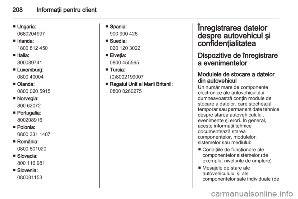 OPEL AMPERA 2013  Manual de utilizare (in Romanian) 