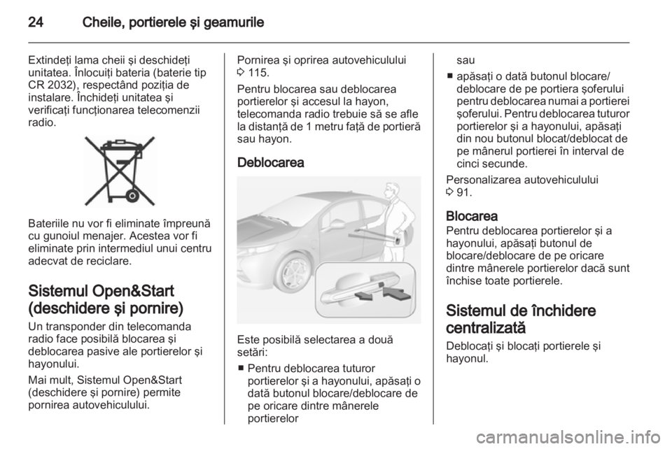 OPEL AMPERA 2013  Manual de utilizare (in Romanian) 