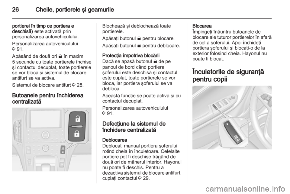 OPEL AMPERA 2013  Manual de utilizare (in Romanian) 