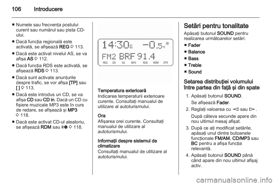 OPEL ANTARA 2012  Manual pentru sistemul Infotainment (in Romanian) 
