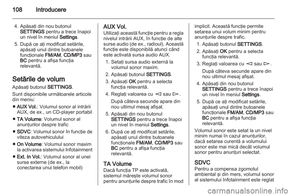 OPEL ANTARA 2012  Manual pentru sistemul Infotainment (in Romanian) 