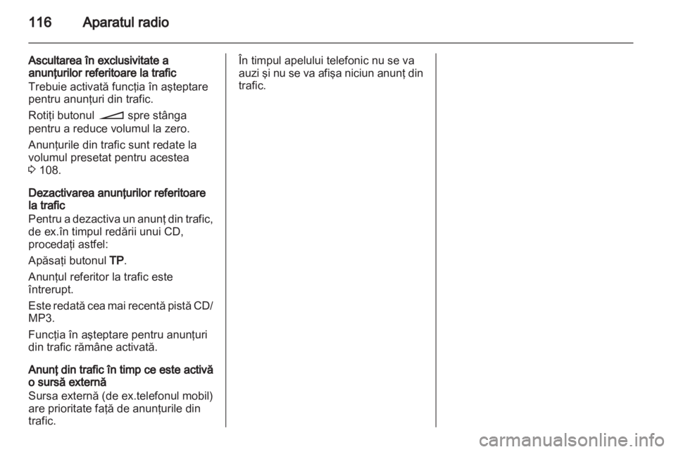 OPEL ANTARA 2012  Manual pentru sistemul Infotainment (in Romanian) 