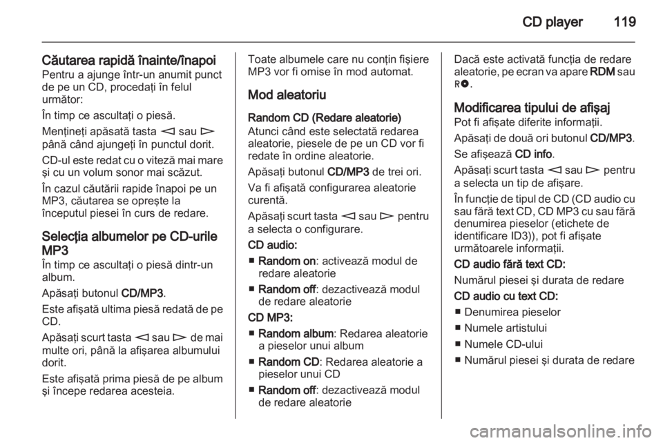 OPEL ANTARA 2012  Manual pentru sistemul Infotainment (in Romanian) 