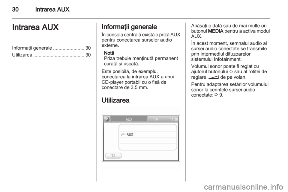 OPEL ANTARA 2012  Manual pentru sistemul Infotainment (in Romanian) 