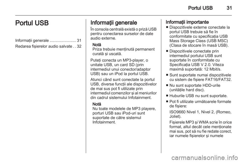 OPEL ANTARA 2012  Manual pentru sistemul Infotainment (in Romanian) 