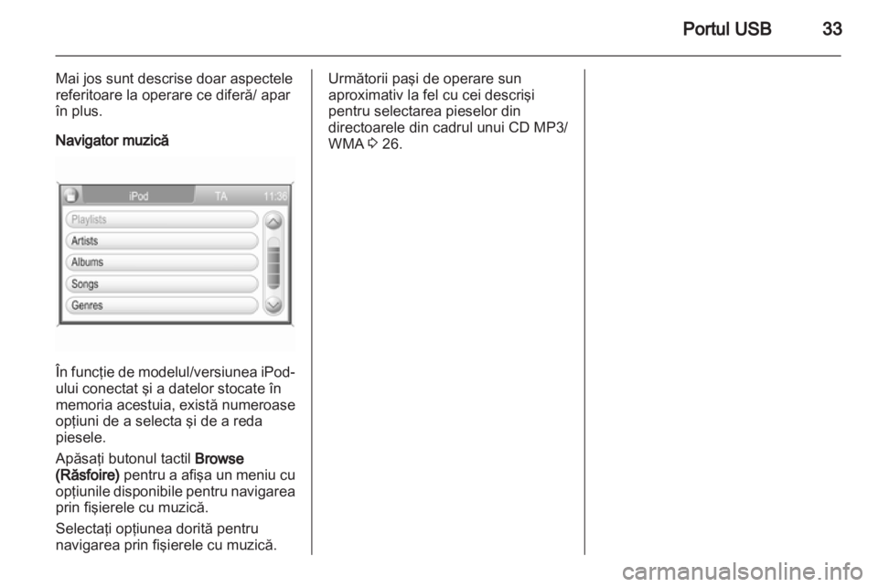 OPEL ANTARA 2012  Manual pentru sistemul Infotainment (in Romanian) 