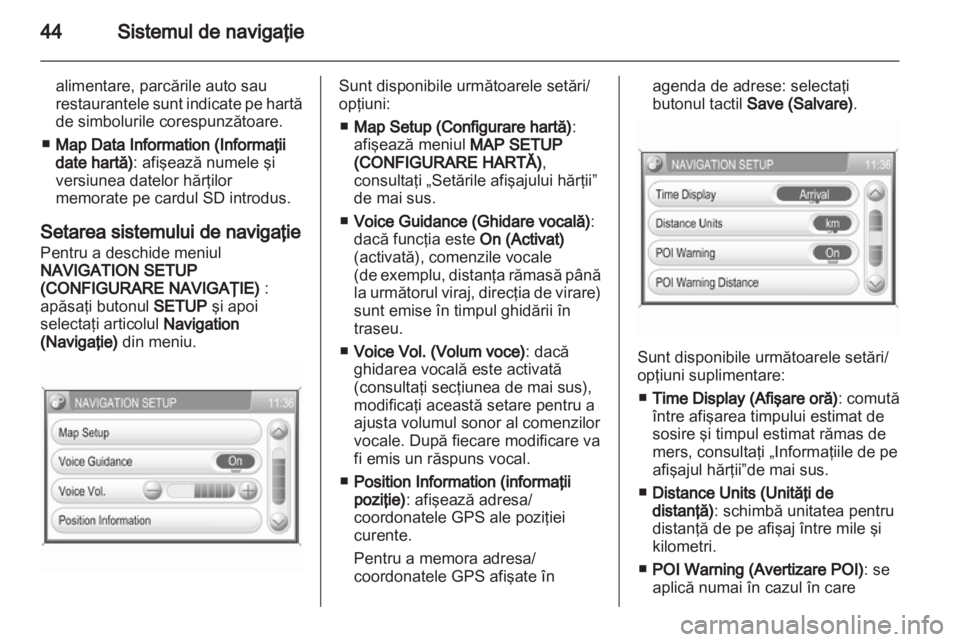 OPEL ANTARA 2012  Manual pentru sistemul Infotainment (in Romanian) 
