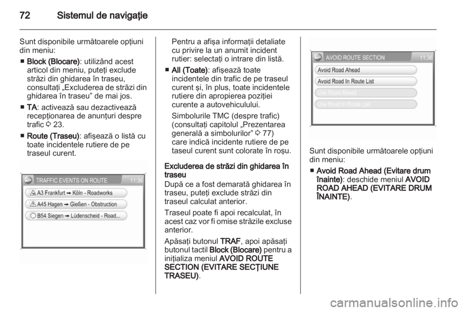 OPEL ANTARA 2012  Manual pentru sistemul Infotainment (in Romanian) 