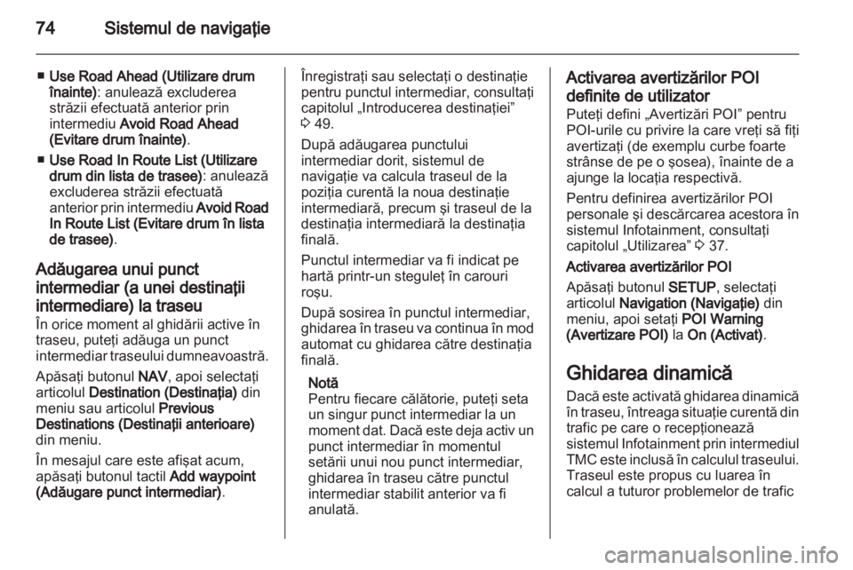 OPEL ANTARA 2012  Manual pentru sistemul Infotainment (in Romanian) 