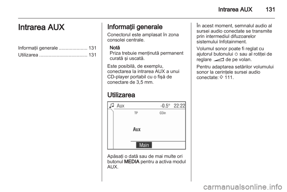 OPEL ANTARA 2013  Manual pentru sistemul Infotainment (in Romanian) 