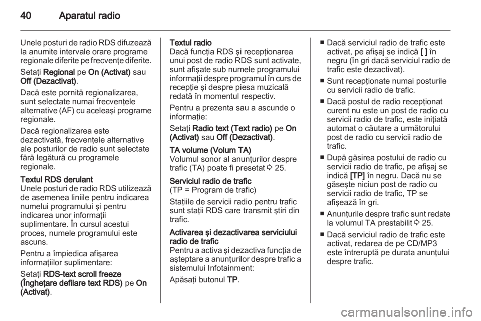 OPEL ASTRA J 2013.5  Manual pentru sistemul Infotainment (in Romanian) 