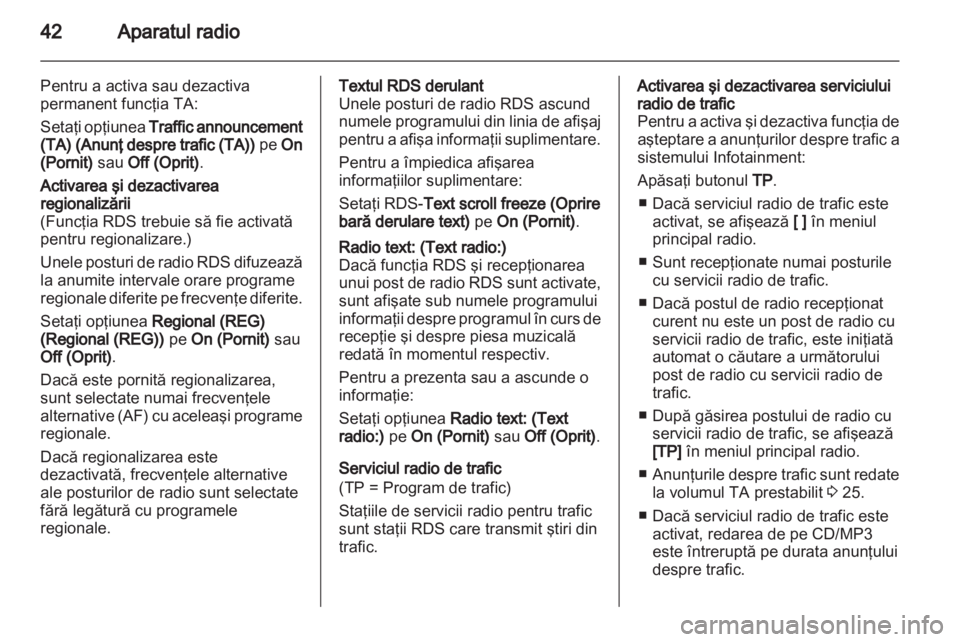 OPEL ASTRA J 2013.5  Manual pentru sistemul Infotainment (in Romanian) 