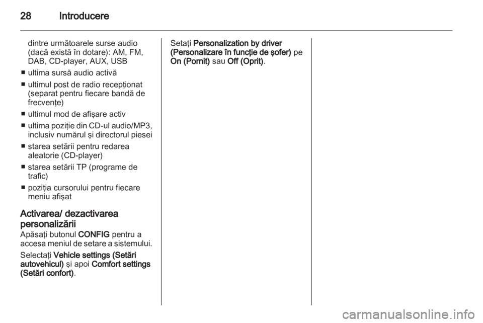 OPEL CASCADA 2013.5  Manual pentru sistemul Infotainment (in Romanian) 