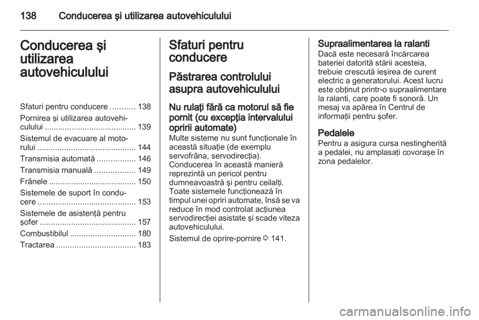 OPEL CASCADA 2013.5  Manual de utilizare (in Romanian) 