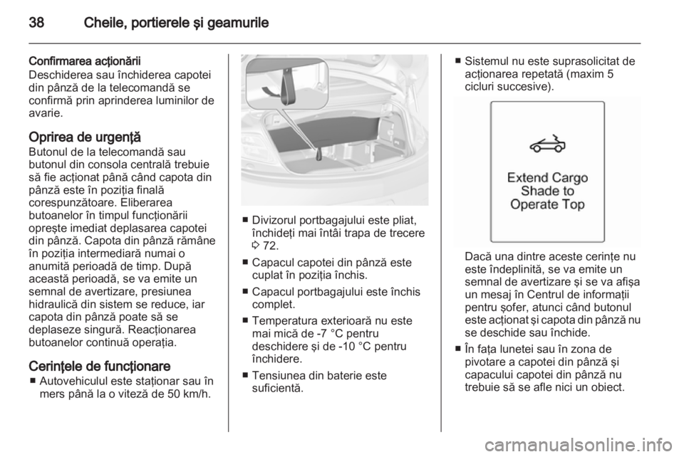 OPEL CASCADA 2013.5  Manual de utilizare (in Romanian) 