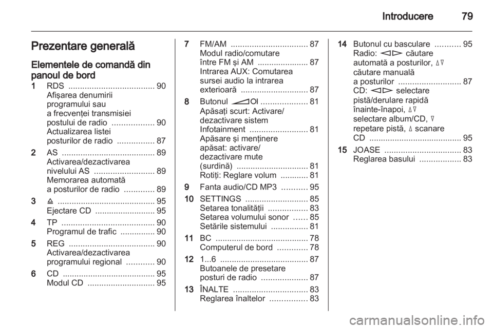 OPEL COMBO 2011  Manual pentru sistemul Infotainment (in Romanian) 