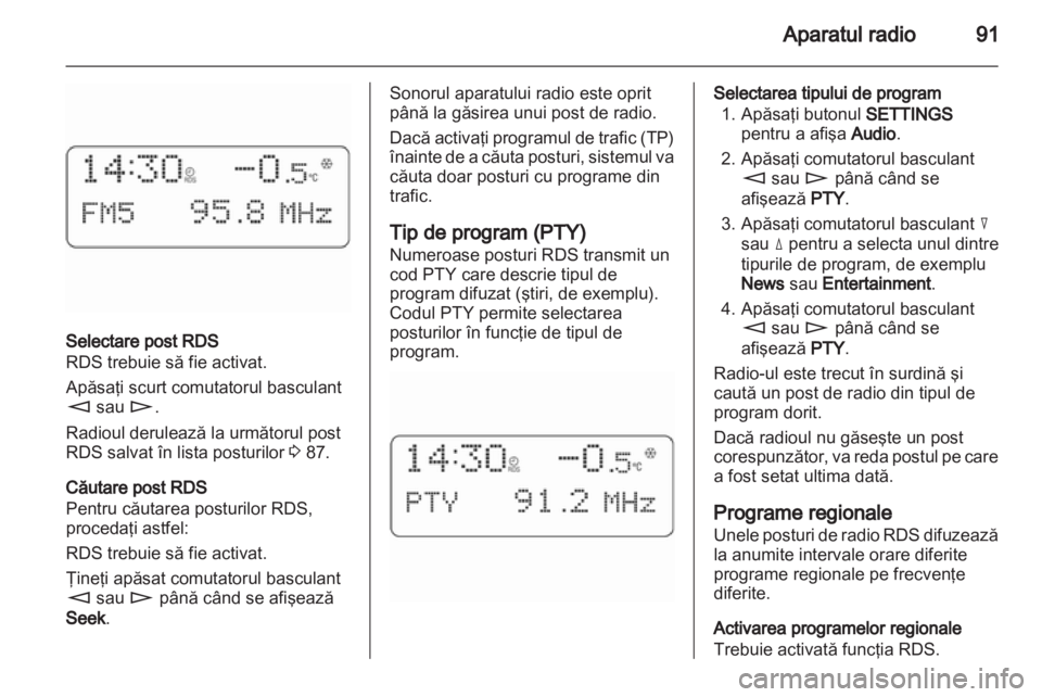 OPEL COMBO 2011  Manual pentru sistemul Infotainment (in Romanian) 