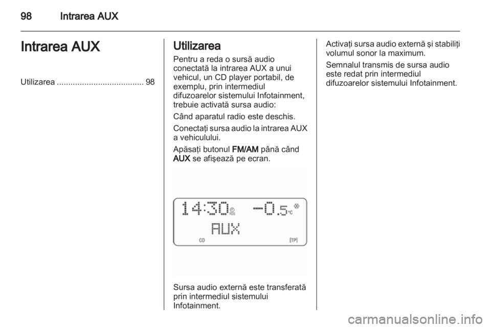 OPEL COMBO 2011  Manual pentru sistemul Infotainment (in Romanian) 